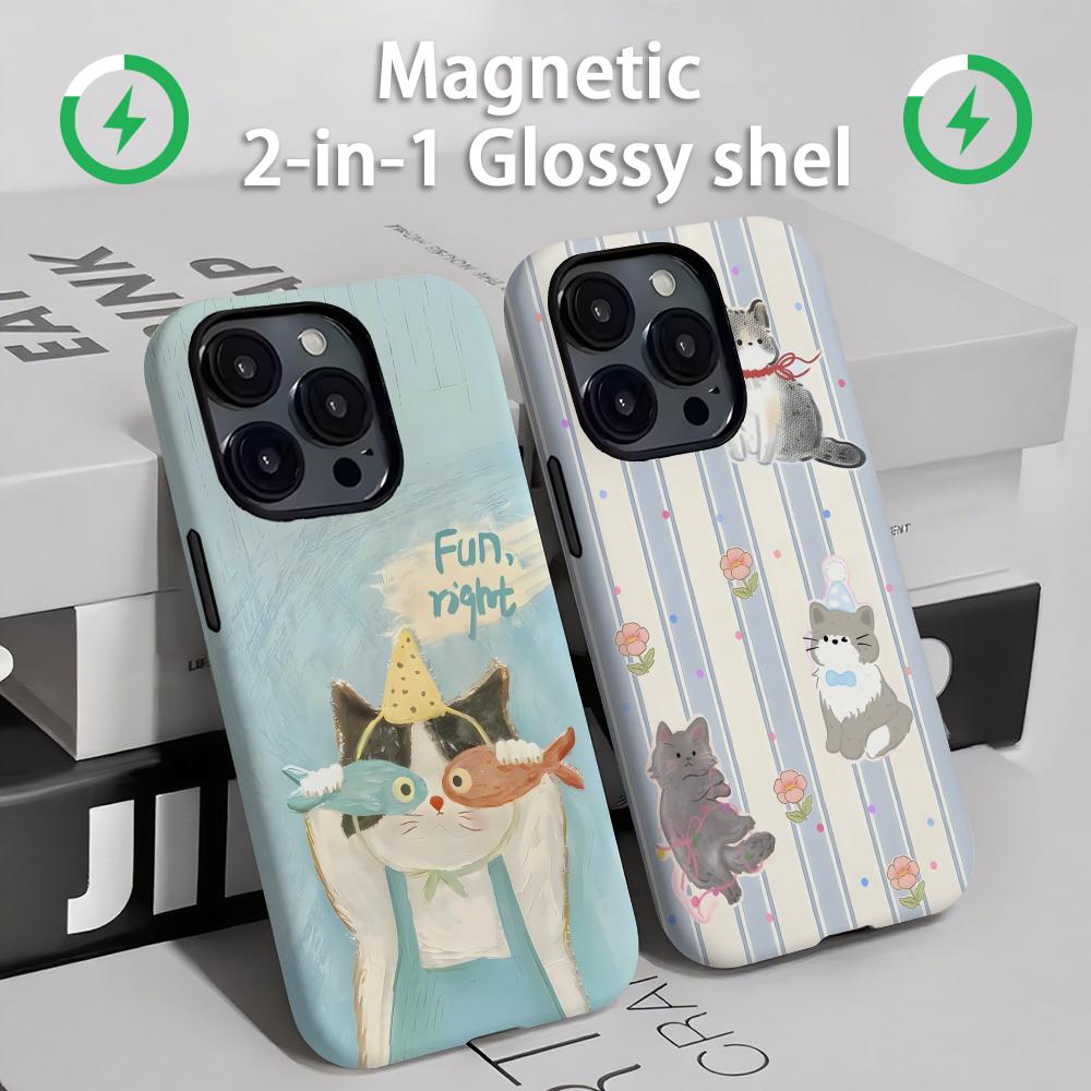 Phone Cases For Iphone 15 - Cute cats and dogs Phone Case
