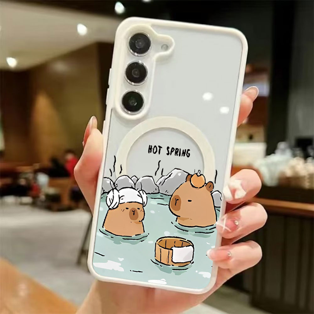 Phone Cases Samsung S25 - Color Transparent Magnetic Phone Case For