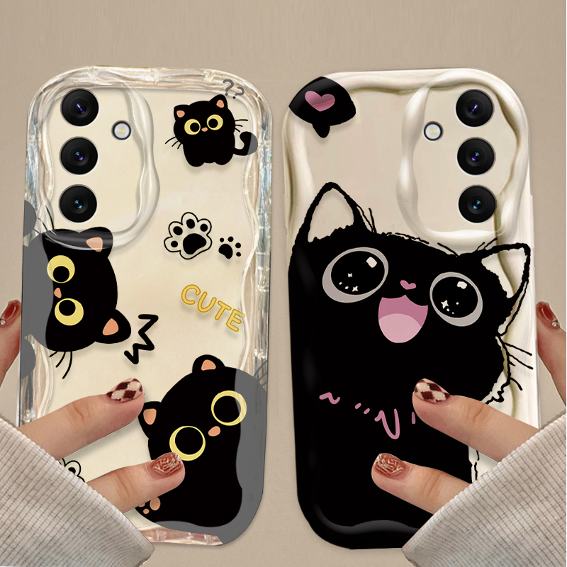 Cute Big Eyes Black Cat Case f - đánh giá và giá Phone Cases Samsung A14
